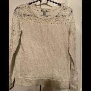 Forever 21 long sleeve eyelet shirt